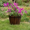 Gardenised Rustic Wooden Whiskey Barrel Planter with Durable Medal Handles and Drainage Hole - Medium QI003236.M - alternate 2